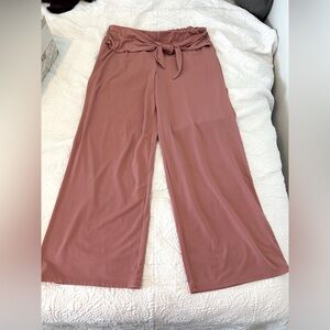 Pink front tie pants
